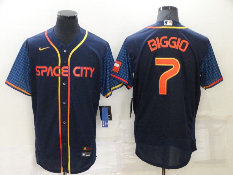 Men Houston Astros #7 Biggio Blue City Edition Elite Nike 2022 MLB Jersey